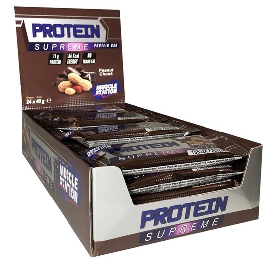 Muscle Station Supreme Peanut Chunk Protein Bar 24 Adet