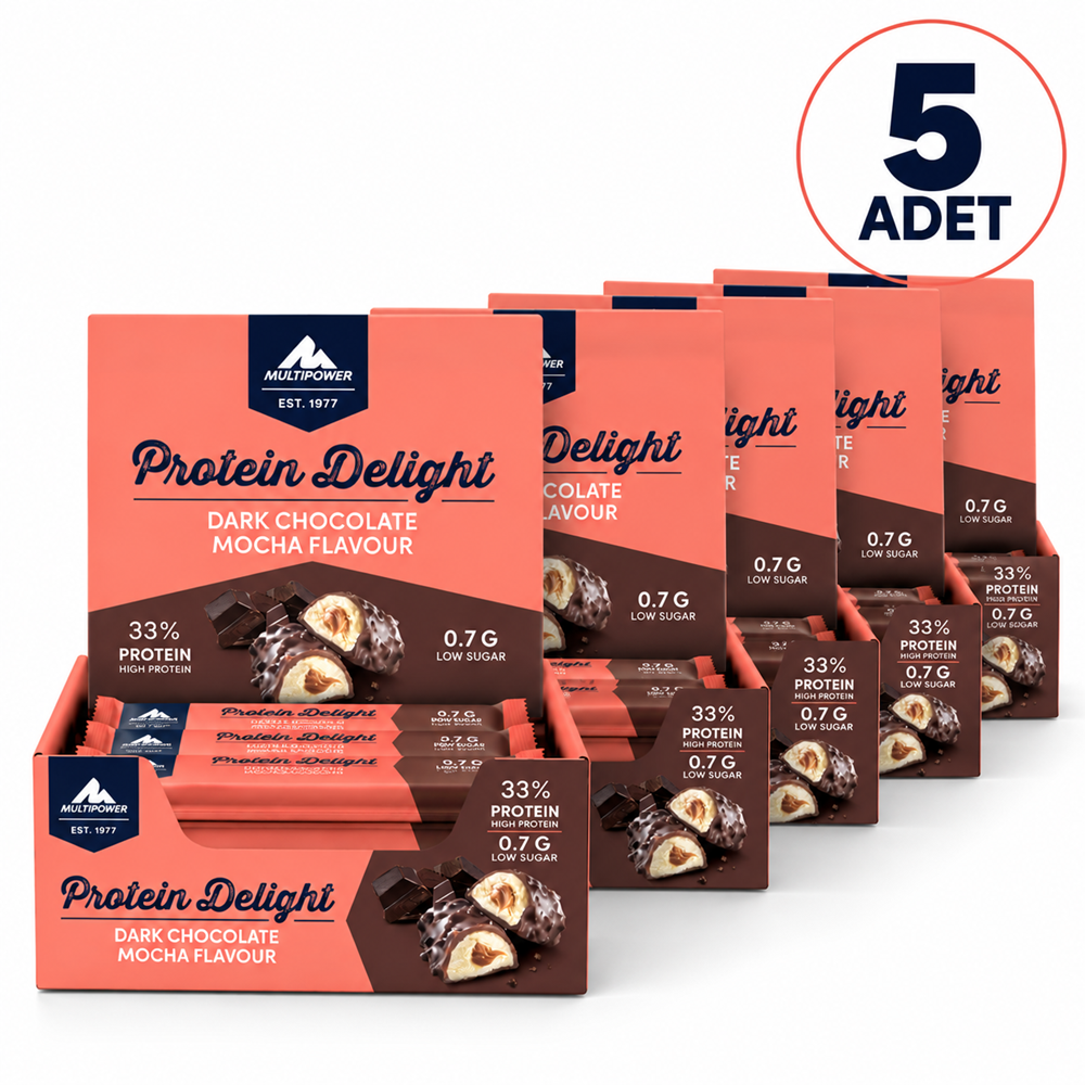Multipower Delight Dark Çikolata Mochalı Protein Bar 18 Adet (5 Kutu)