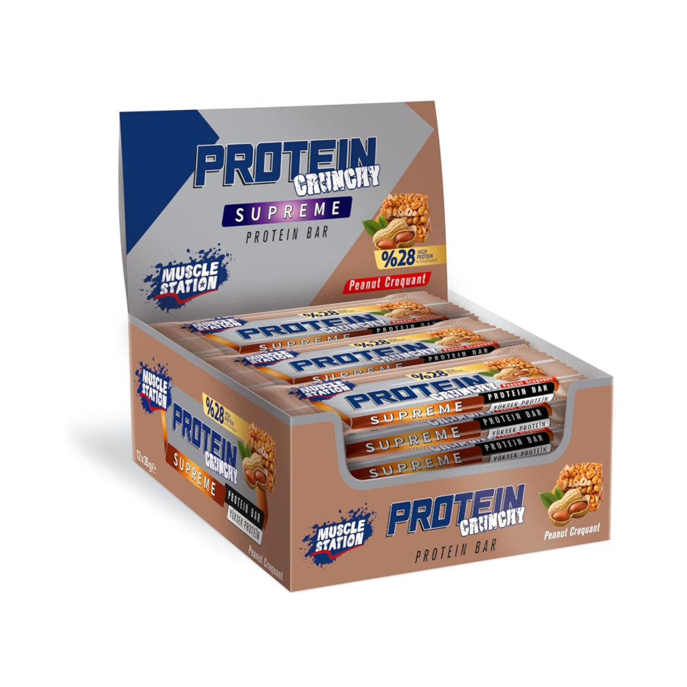 Muscle Station Supreme Protein Bar Fıstık Krokan 12 Adet