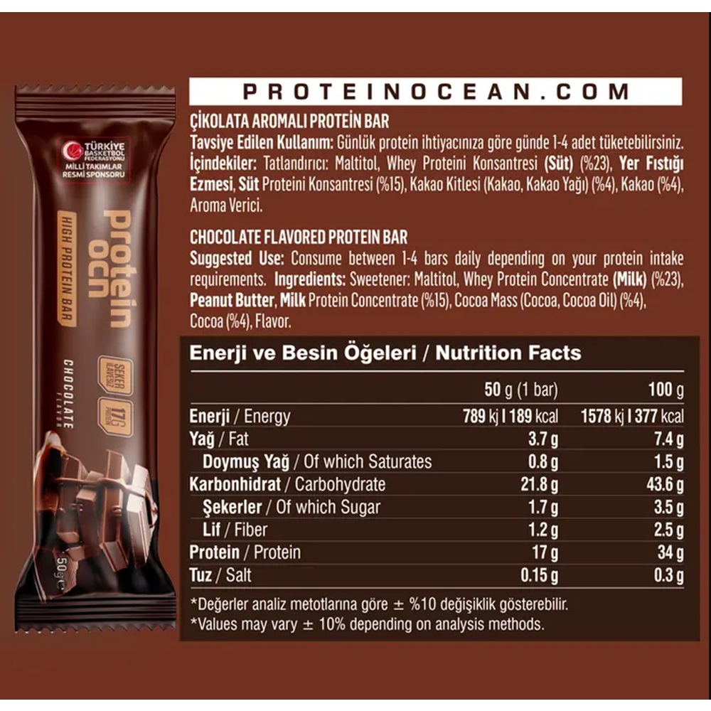 Protein Ocean Protein Bar Çikolata 1 Adet