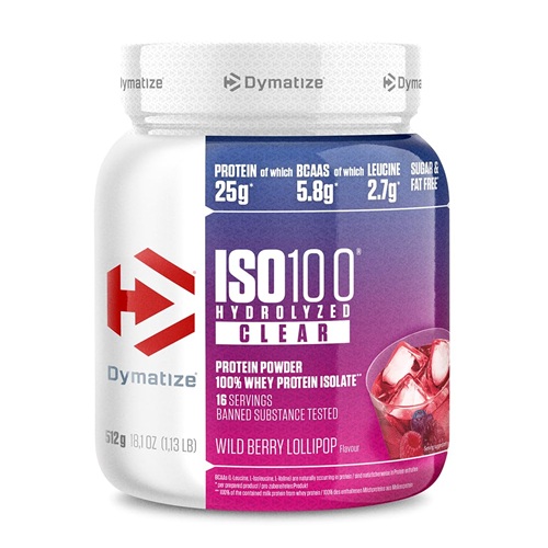Dymatize Iso 100 Hydrolyzed Clear Whey Protein Tozu Berry Lollipop 512 Gr