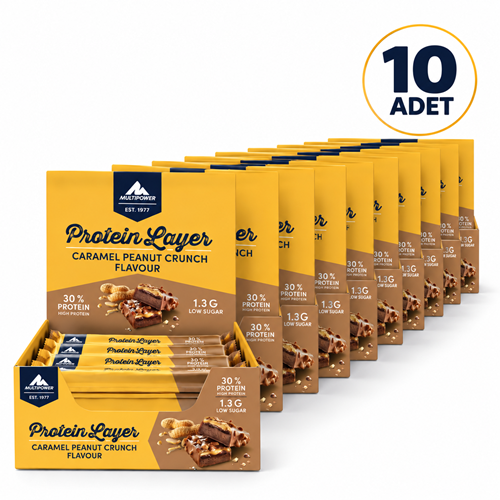 Multipower Protein Layer Bar Yer Fıstıklı Karamelli 18 Adet (10 Kutu)