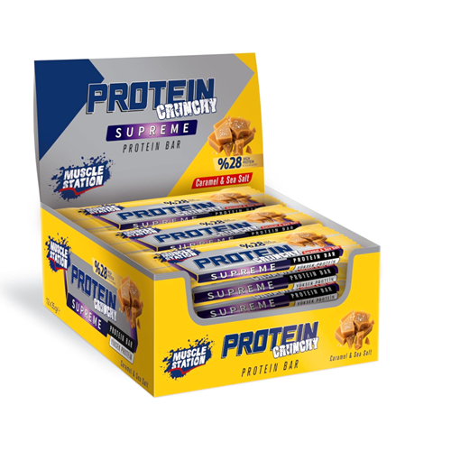 Muscle Station Supreme Protein Bar Sea Salt Caramel 12 Adet