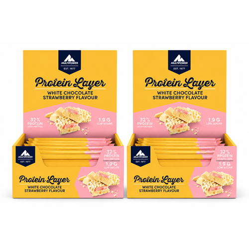 Multipower Protein Layer Bar Beyaz Çikolata-Çilek 18 Adet (2Kutu)