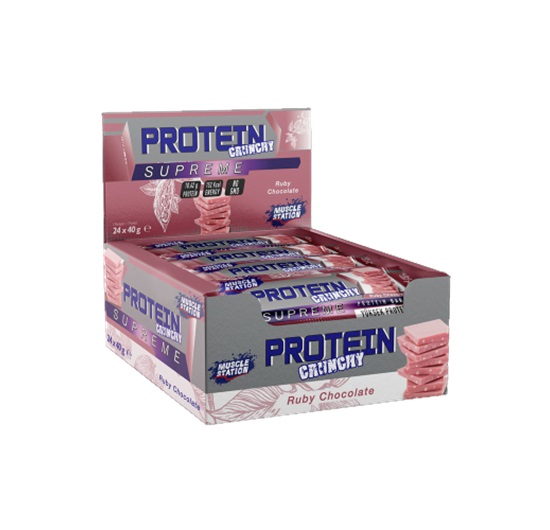 Muscle Station Crunchy Supreme Protein Bar Çilek 24 Adet
