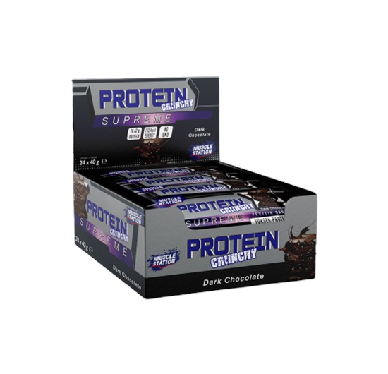 Muscle Station Crunchy Supreme Protein Bar Bitter Çikolata 24 Adet