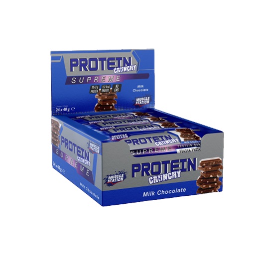 Muscle Station Crunchy Supreme Protein Bar 24 Adet