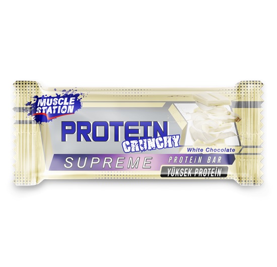 Muscle Station Crunchy Supreme Protein Bar Beyaz Çikolata 1 Adet