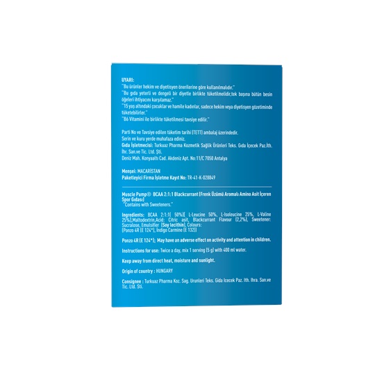 Muscle Pump 2:1:1 True Powder Bcaa Frenk Üzümü 20 Saşe