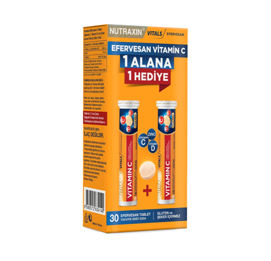 Nutraxin Vitamin C (1 Alana 1 BEDAVA) Efervesan 30 Tablet