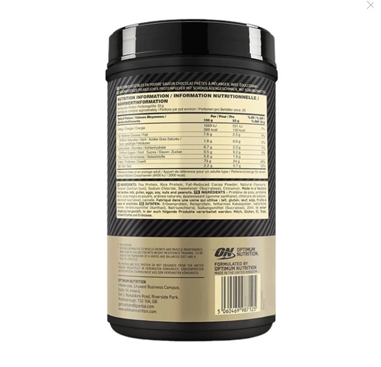 Optimum Gold Standard Plant Protein Double Çikolata 684 Gr